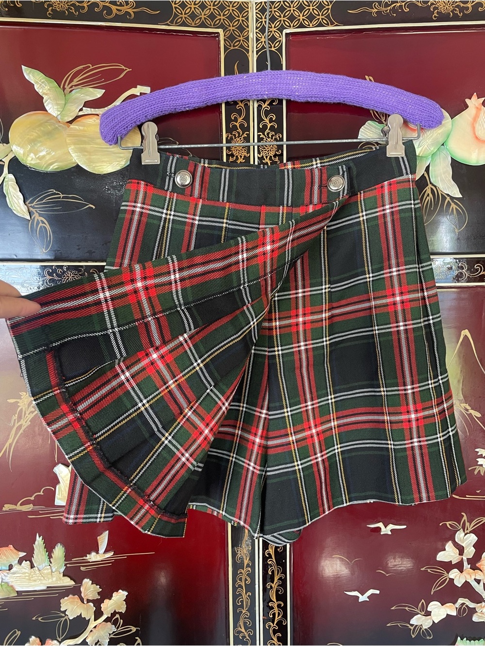90s preppy plaid mini skort - Picture 3 of 8